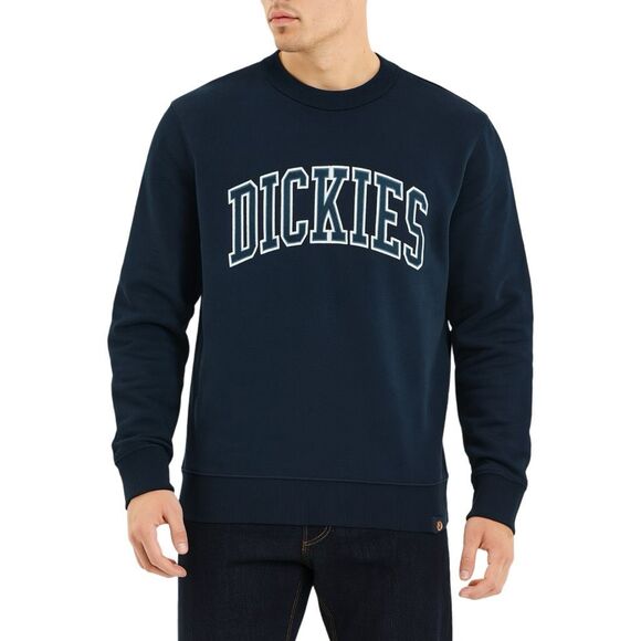 Dickies Aitkin Crew Neck Sweatshirt - Size  Large - Black / Coronet Blue - Picture 1 of 5